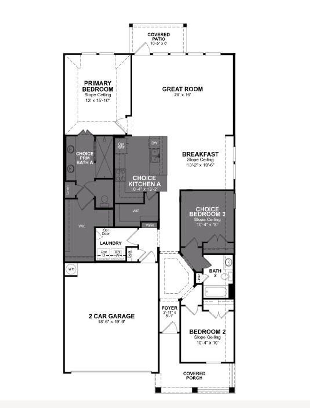 2D floor plan layout of this home in Meridiana, Iowa Colony, TX (Image 2).