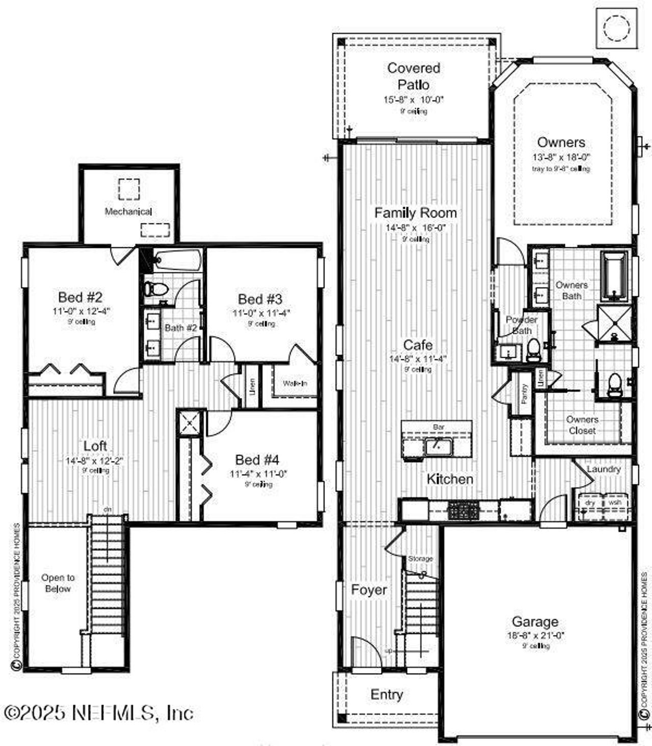2D floor plan layout of this home in Seabrook Village at Seabrook, Ponte Vedra, FL (Image 2).