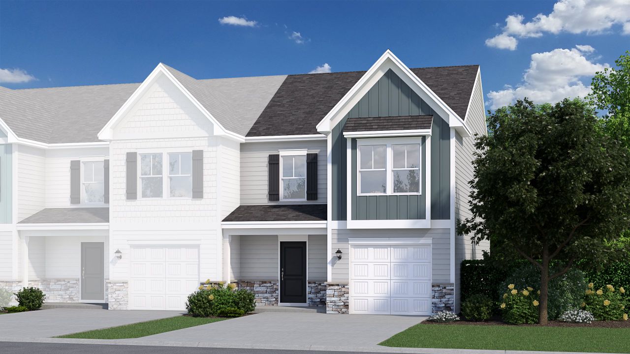 Front exterior of a new home in The Abbey at Trolley Run Station, Aiken, SC, highlighting curb appeal (Image 2).