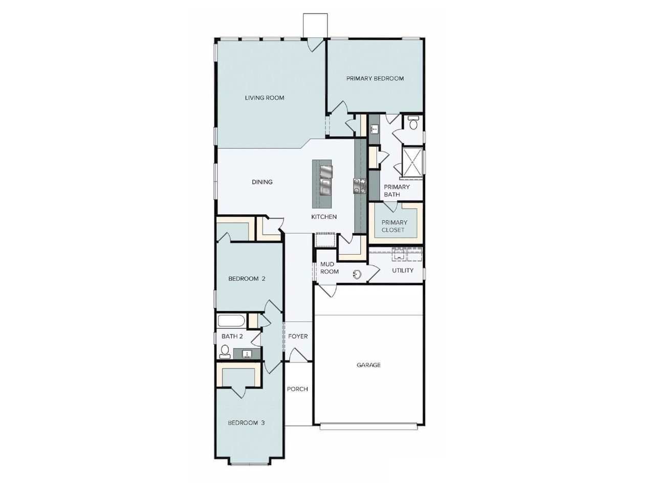 2D floor plan layout of this home in Cross Creek, Cedar Park, TX (Image 2).