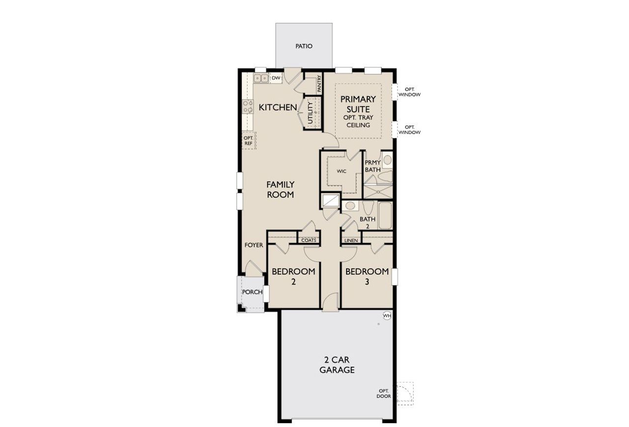 2D floor plan layout for the Baxter by Ashton Woods in Catamaran Cove Signature, Rockledge, FL (Image 2).