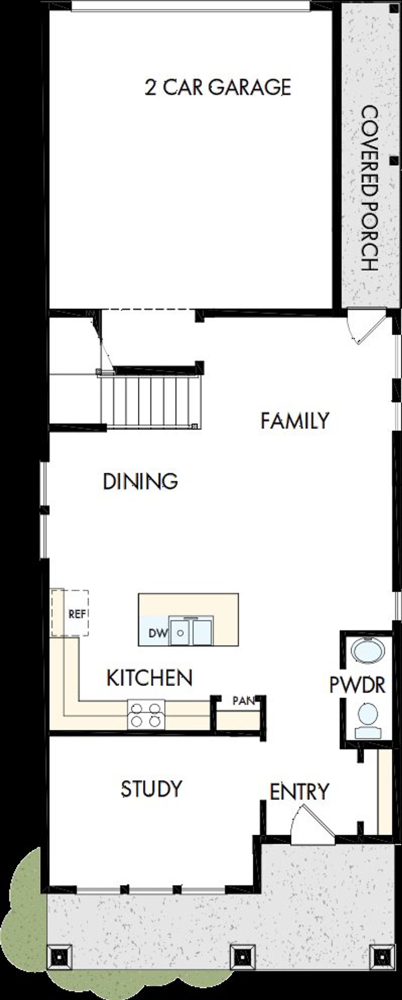 2D floor plan layout of this home in Bridgeland Central: Emerald Heights - Cottages Row Collection, Cypress, TX (Image 2).