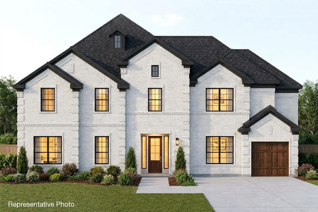 Representative exterior photo of a completed home built from the Grand Oak by Grand Homes in Grand Oaks, Celina, TX (Image 2). Representative exterior photo of a completed home built from the Grand Oak by Grand Homes in Grand Oaks, Celina, TX (Image 2).