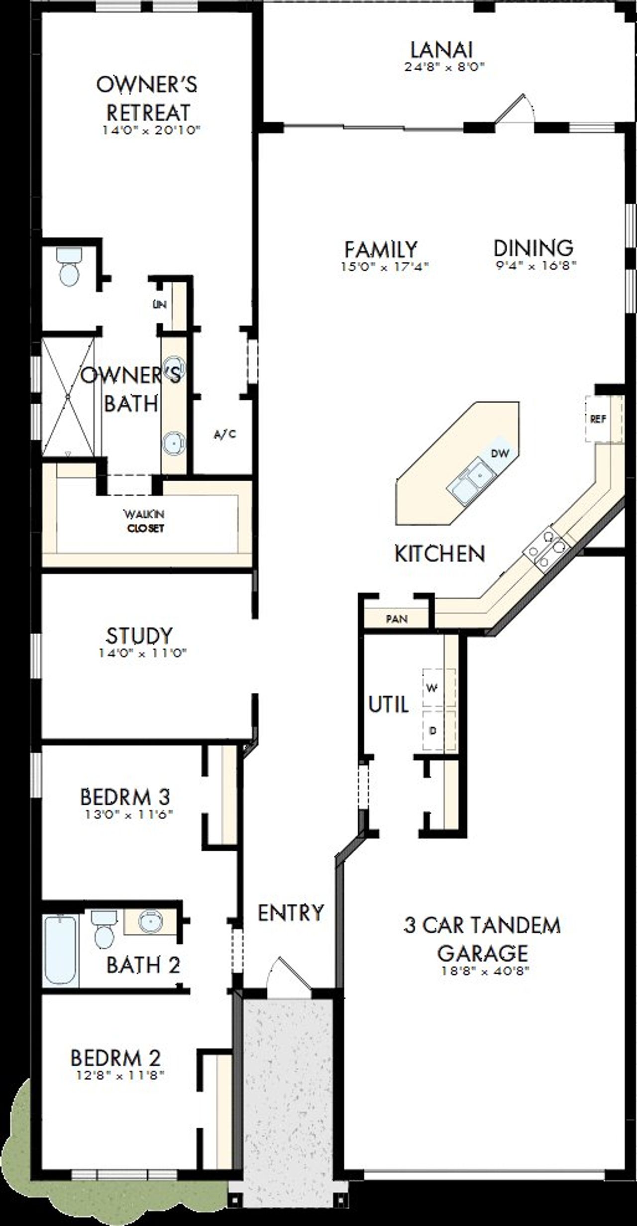 2D floor plan layout of this home in Southwind – Classic Series, Plant City, FL (Image 2). 2D floor plan layout of this home in Southwind – Classic Series, Plant City, FL (Image 2).