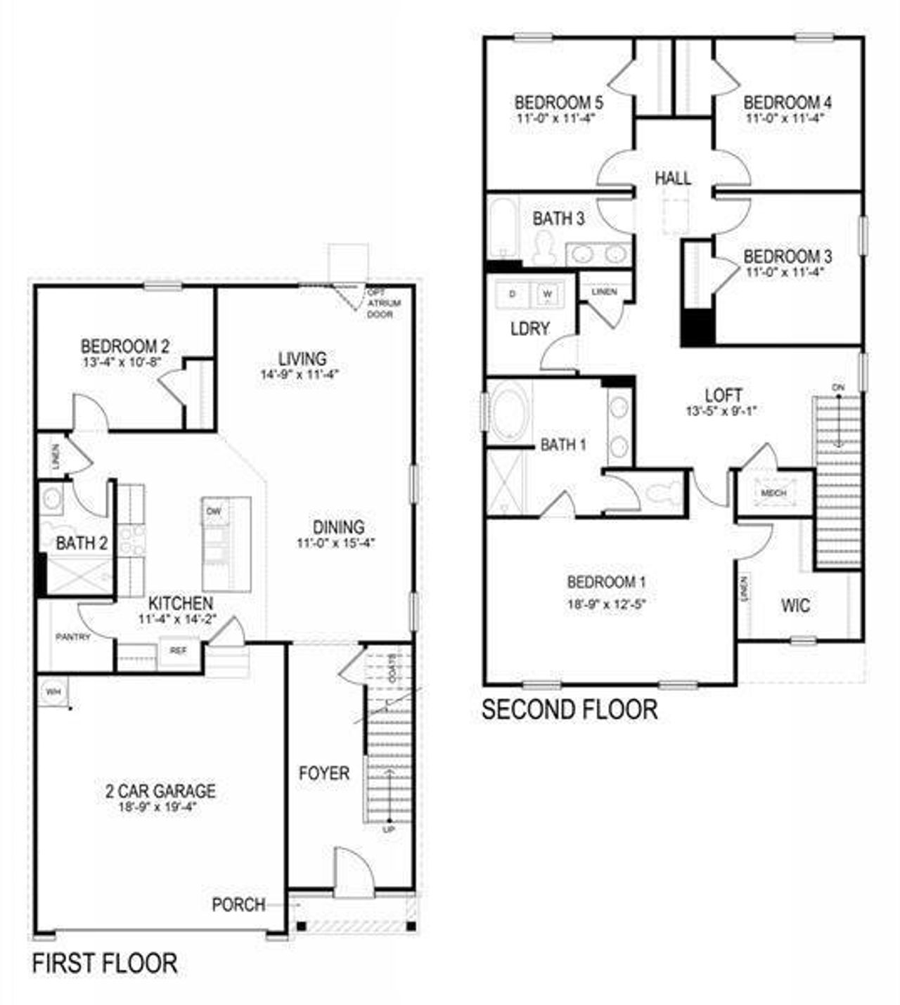 2D floor plan layout of this home in Northberry, Rome, GA (Image 2).