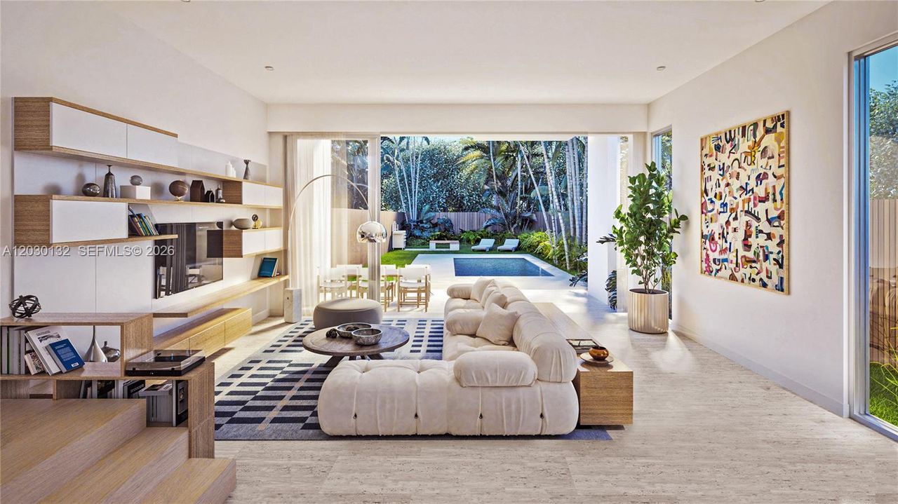 Furnished interior view inside a new home in , Miami (Image 2).
