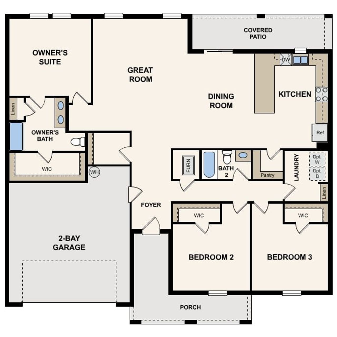 2D floor plan layout of this home in Royal Highlands, Weeki Wachee, FL (Image 2).