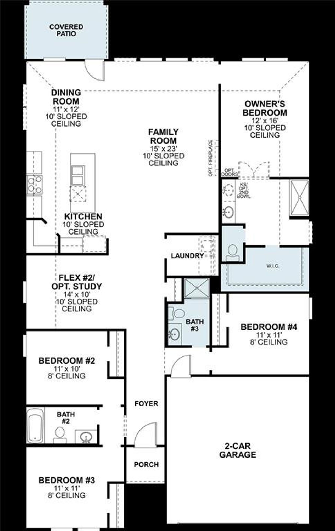 2D floor plan layout of this home in Sagebrook, Argyle, TX (Image 2). 2D floor plan layout of this home in Sagebrook, Argyle, TX (Image 2).