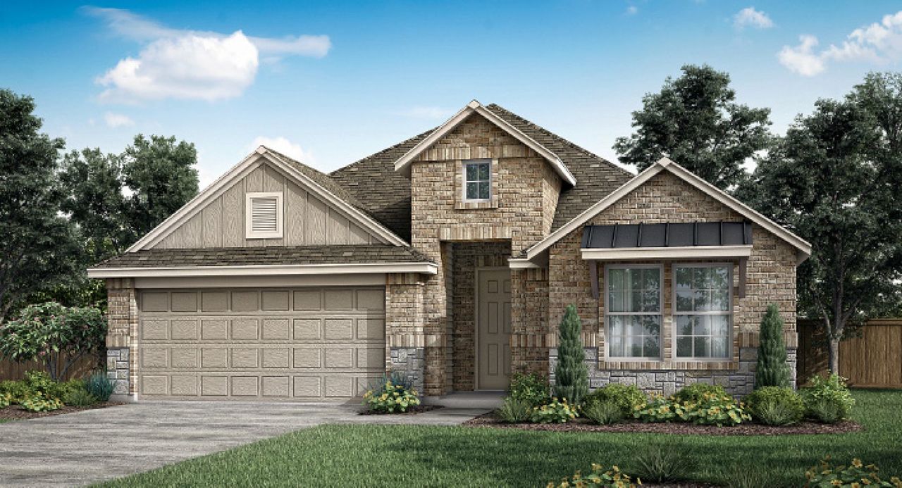 Representative exterior photo of a completed home built from the Kelley by Pacesetter Homes in Grande Estates, Bertram, TX (Image 2).