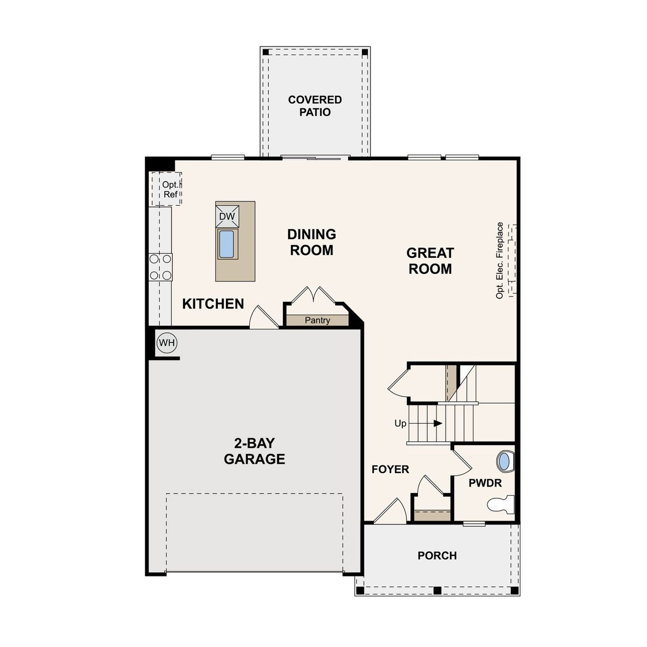 2D floor plan layout of this home in Canebrake at Hickory Hills, Old Hickory, TN (Image 2).