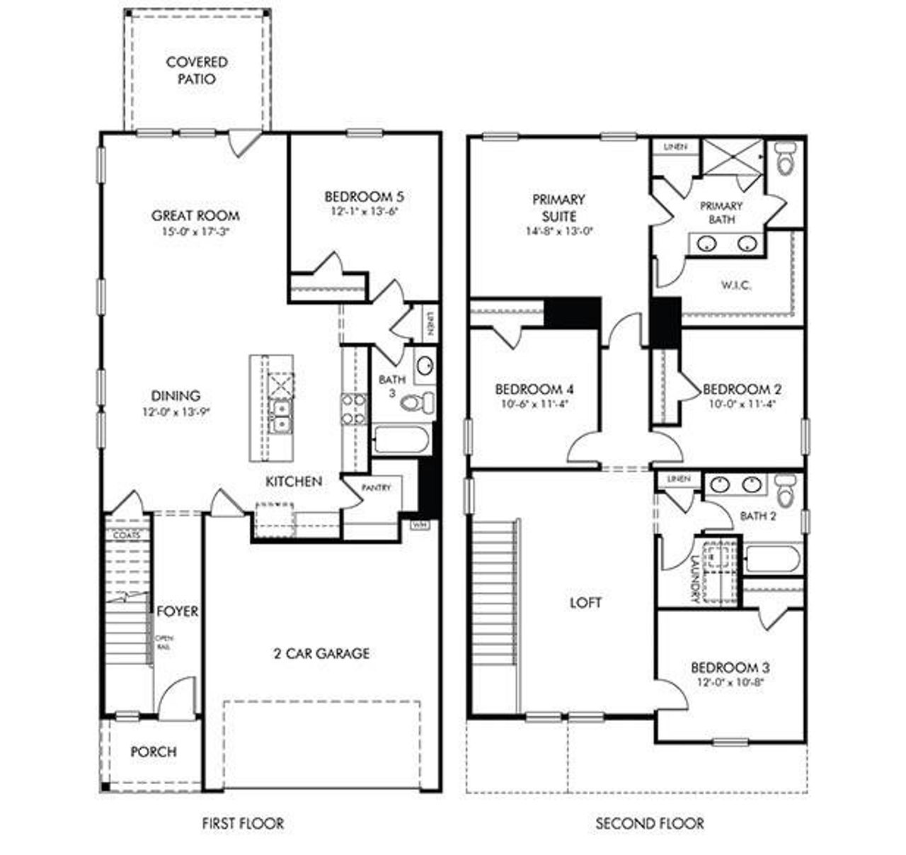 2D floor plan layout of this home in Avalon - Reserve Series, Conyers, GA (Image 2).