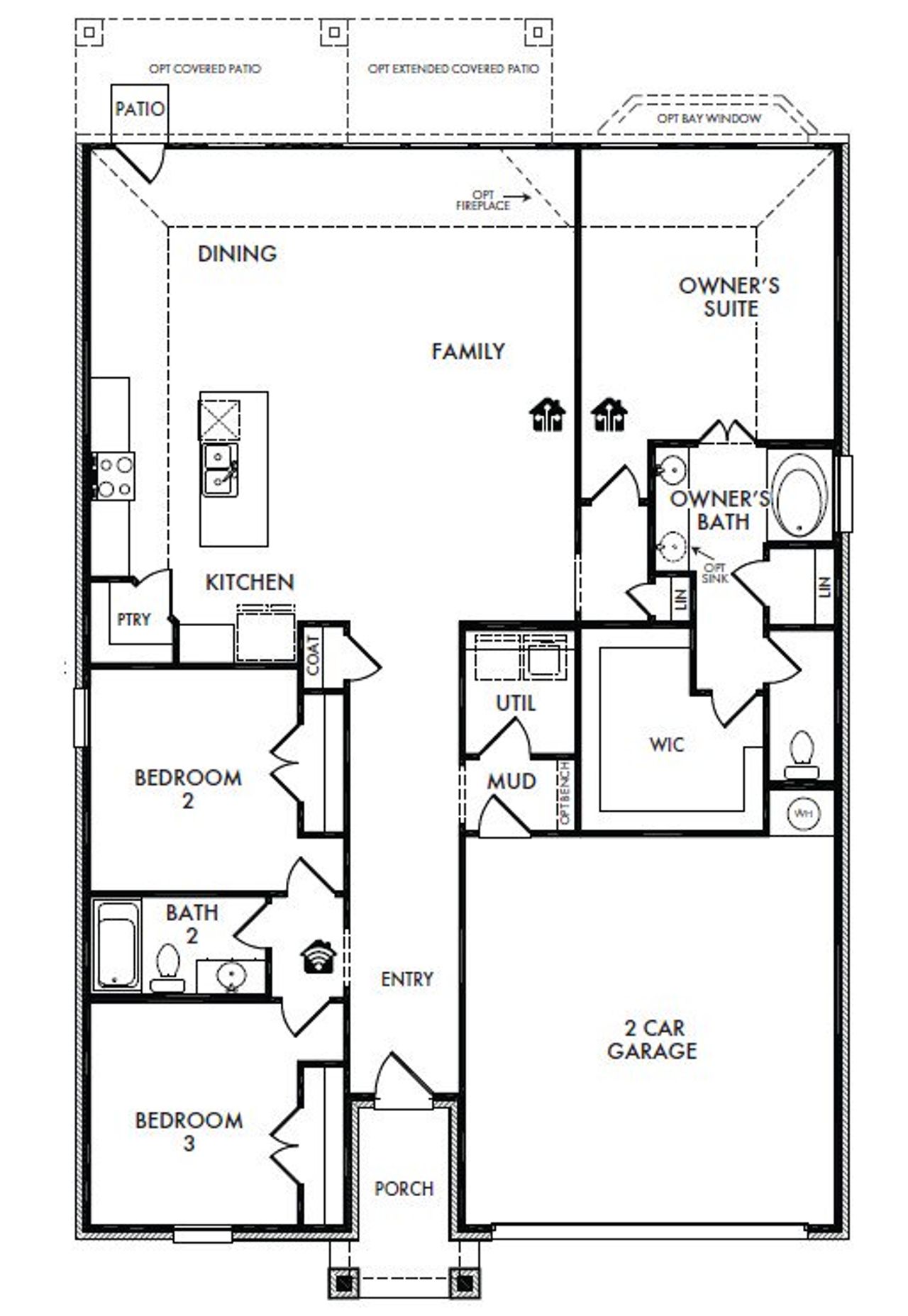 2D floor plan layout of this home in Baker Farms, Cleburne, TX (Image 2).