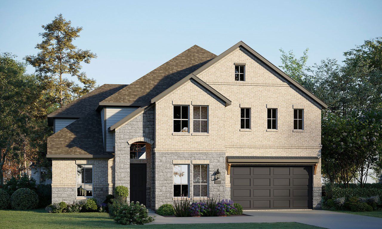 Representative exterior photo of a completed home built from the Harrison 5234 by GFO Home in Bluffview Reserve, Leander, TX (Image 2).