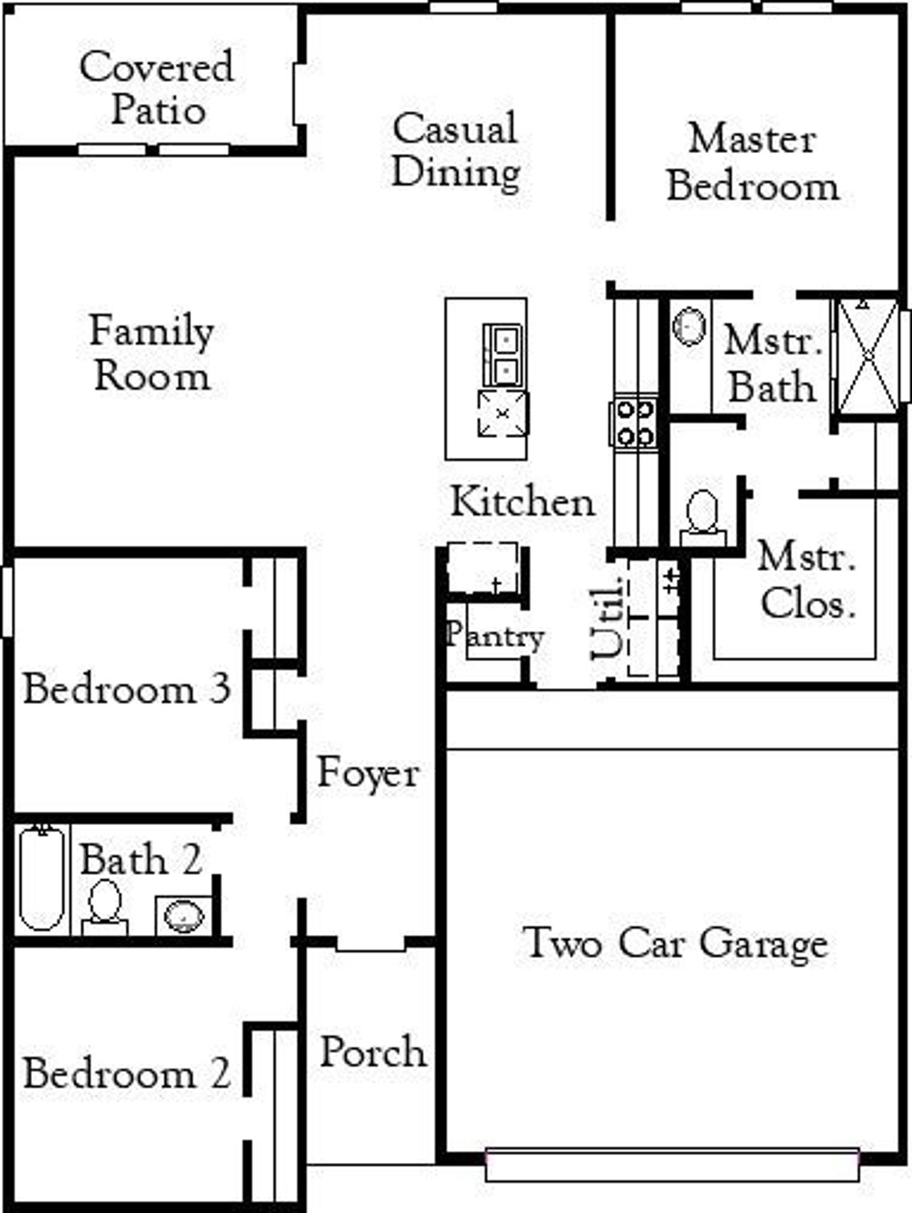 2D floor plan layout of this home in Castlewood, Taylor, TX (Image 2).