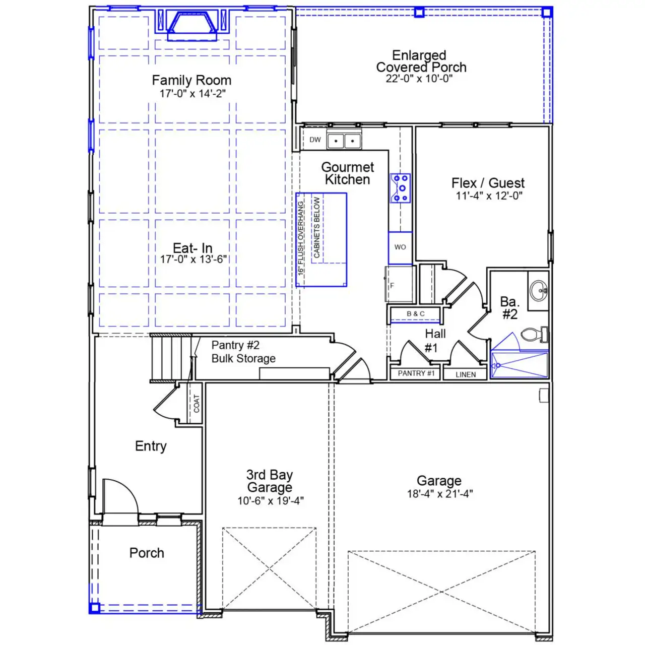 2D floor plan layout of this home in Lilah Grove, Summerfield, NC (Image 2).
