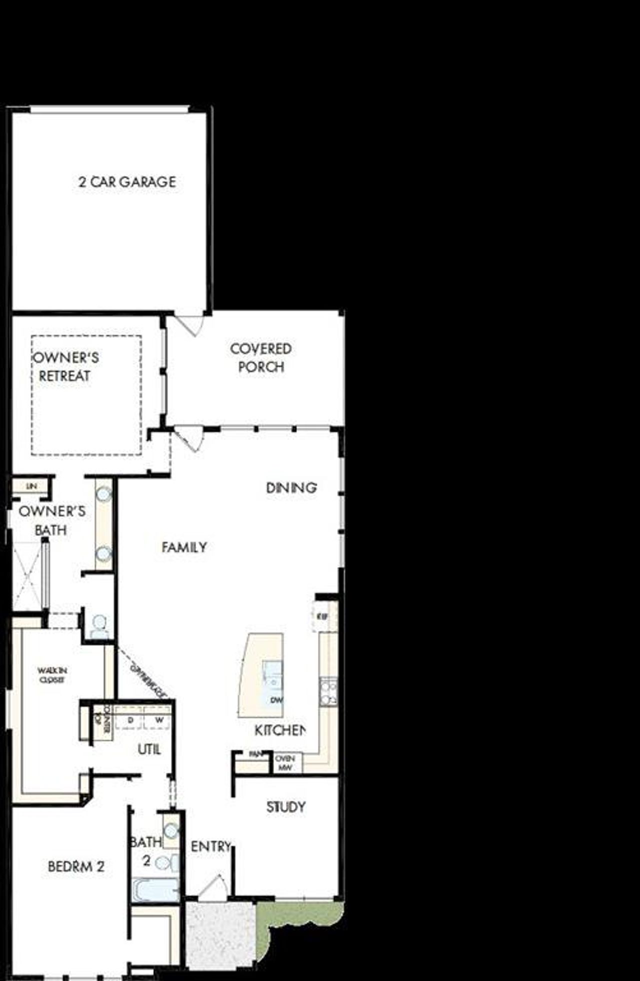 2D floor plan layout of this home in Elements at Viridian - Signature Series, Arlington, TX (Image 2).