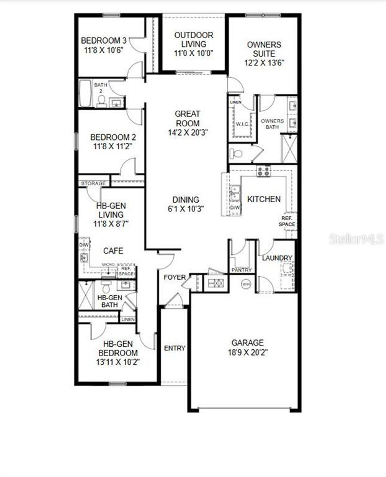 2D floor plan layout of this home in , Poinciana, FL (Image 2).