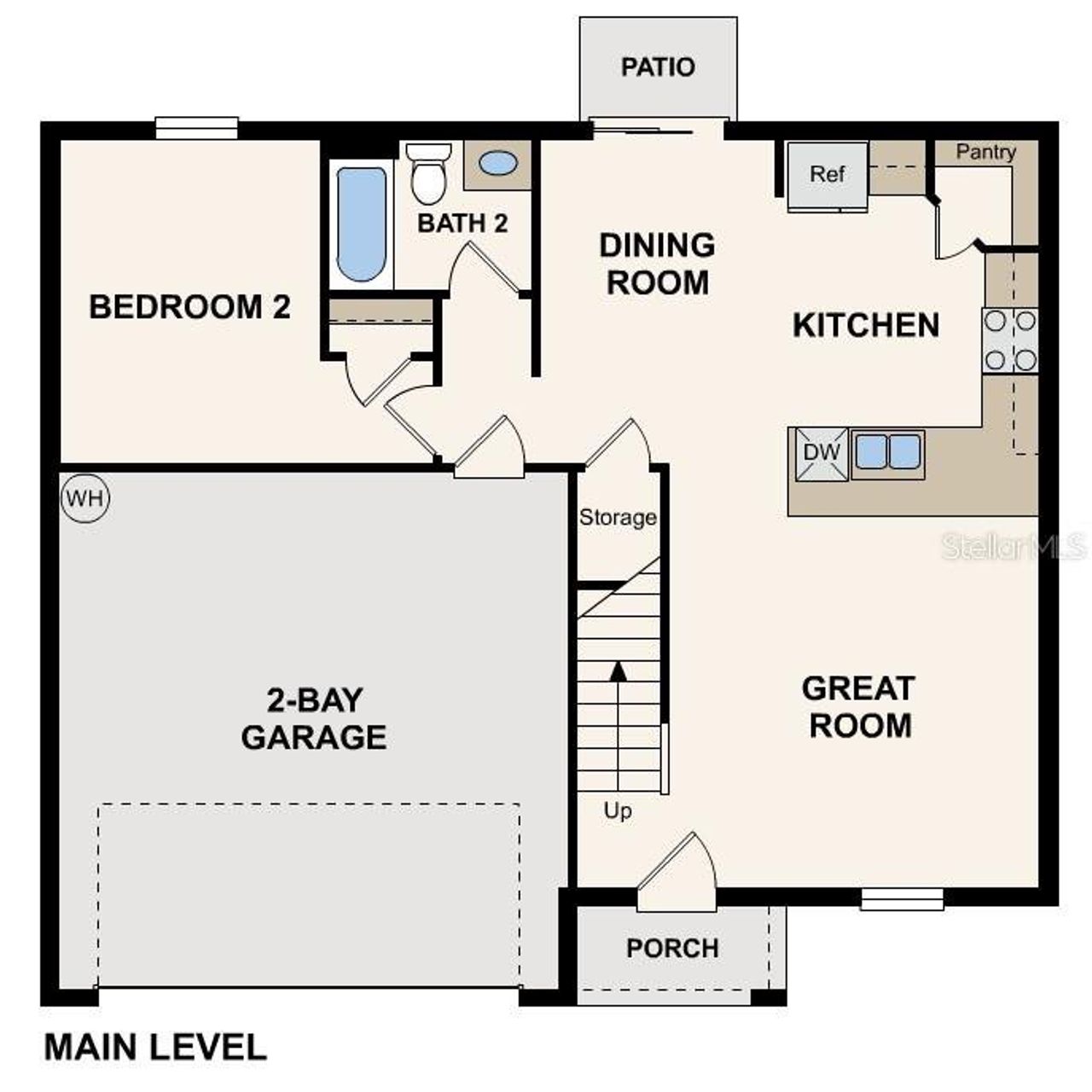 2D floor plan layout of this home in Bennah Oaks, Belleview, FL (Image 2).