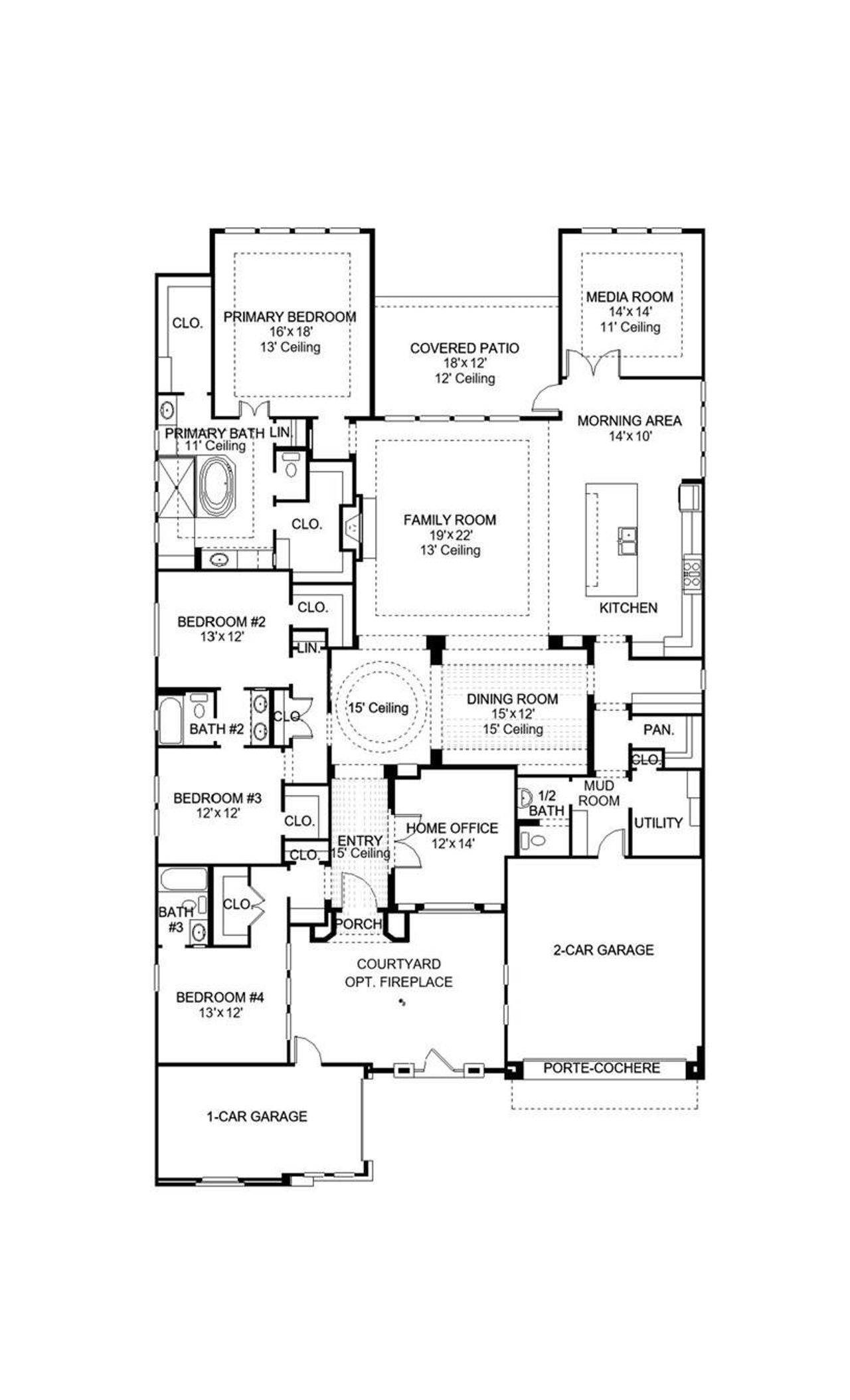 2D floor plan layout of this home in Sienna 65' - Valencia, Missouri City, TX (Image 2).