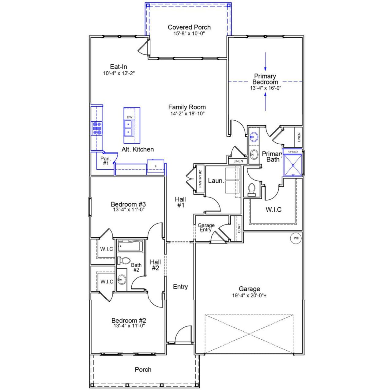 2D floor plan layout of this home in River Tide Farms, Bolivia, NC (Image 2).