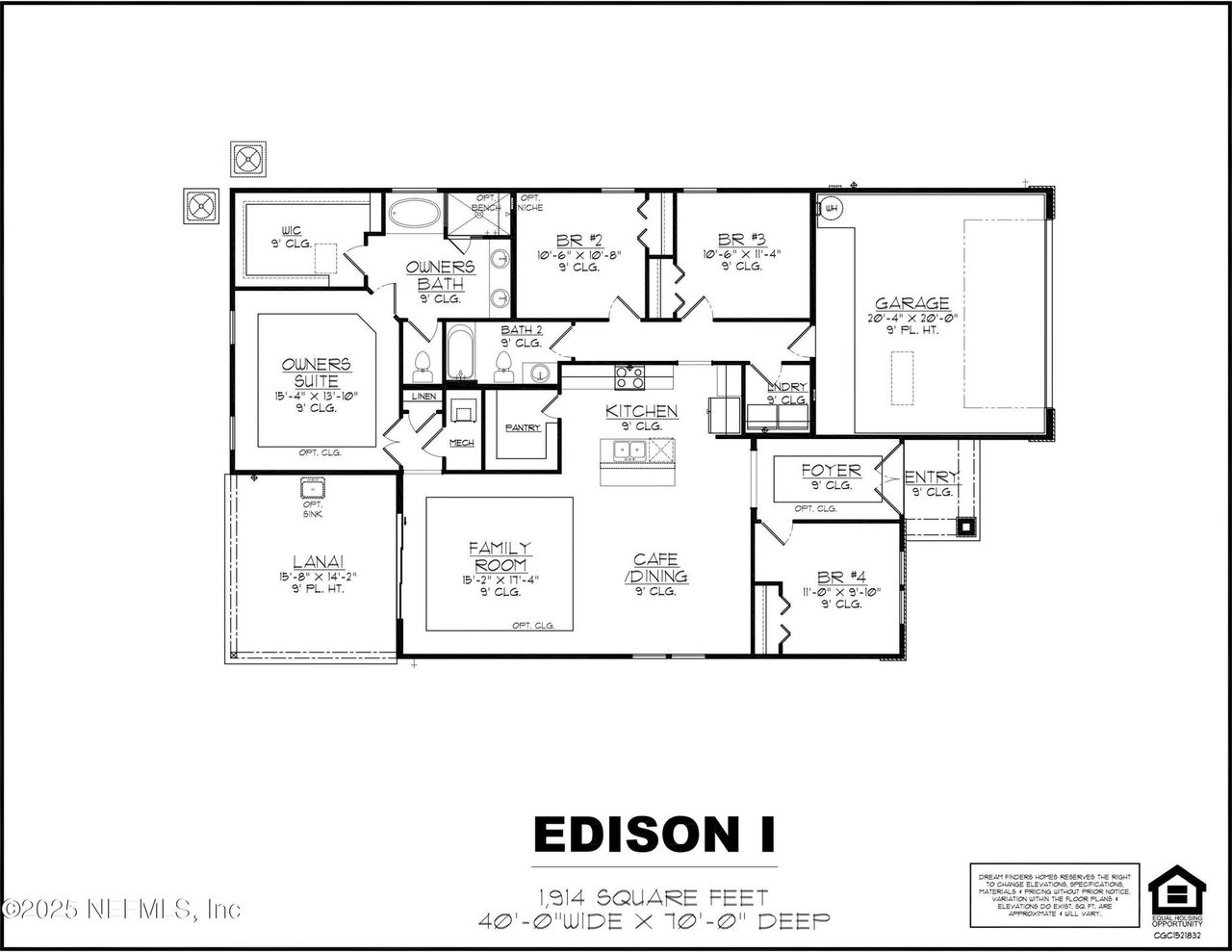 2D floor plan layout of this home in Jennings Farm, Middleburg, FL (Image 2).