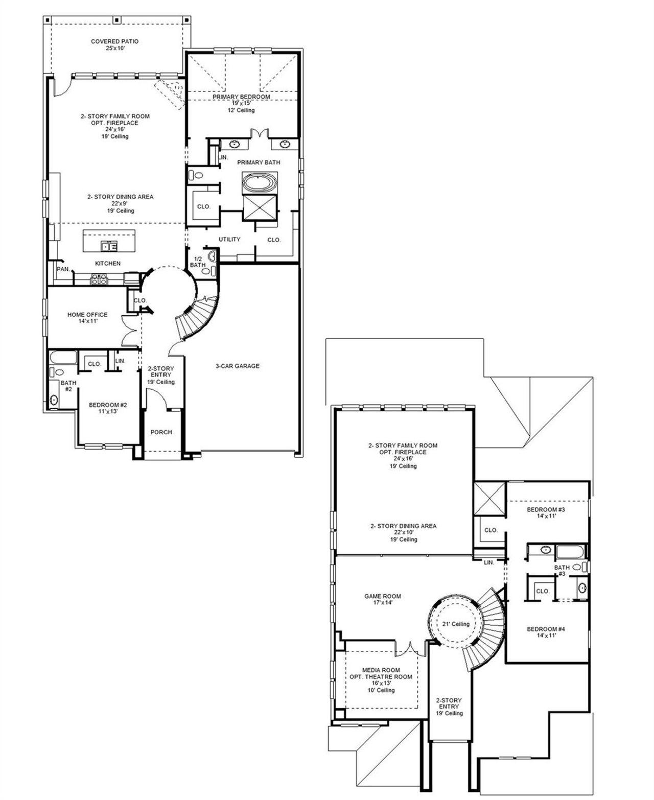 2D floor plan layout of this home in Sienna, Missouri City, TX (Image 2).