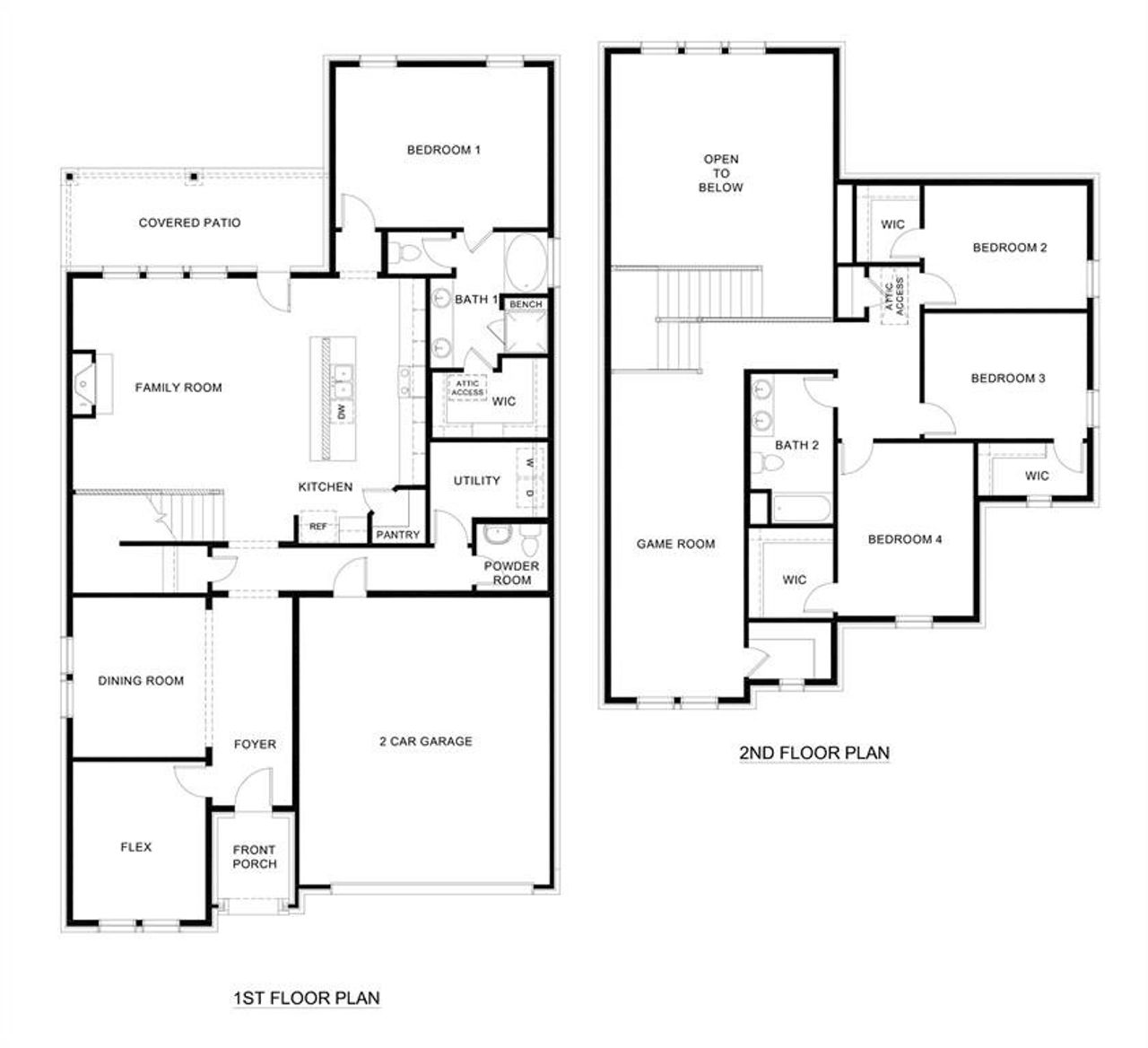 2D floor plan layout of this home in Morning Ridge, Princeton, TX (Image 2).