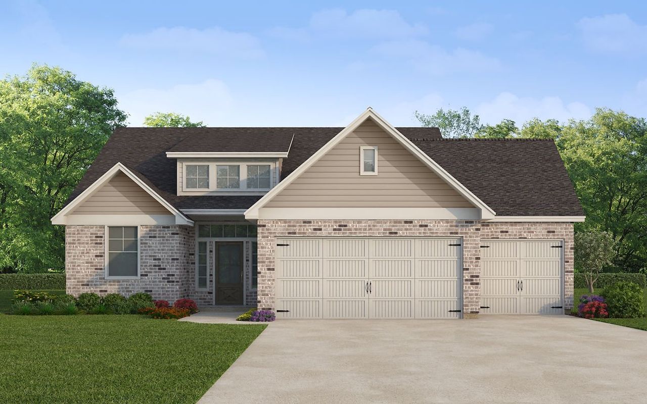 Representative exterior photo of a completed home built from the Smith by Kendall Homes in River Ranch, Dayton, TX (Image 2). Representative exterior photo of a completed home built from the Smith by Kendall Homes in River Ranch, Dayton, TX (Image 2).