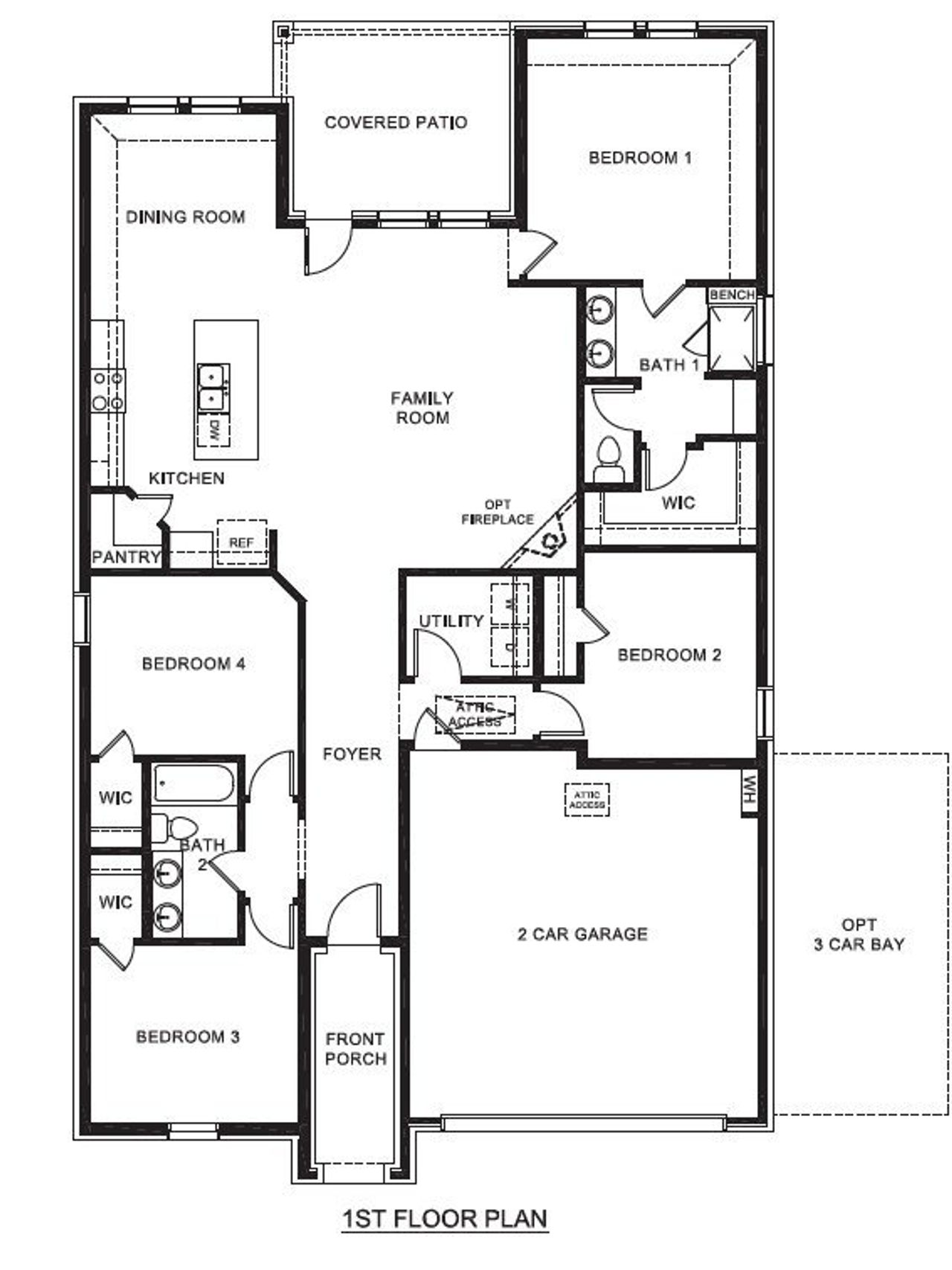 2D floor plan layout of this home in Prairie Oaks, Oak Point, TX (Image 2).