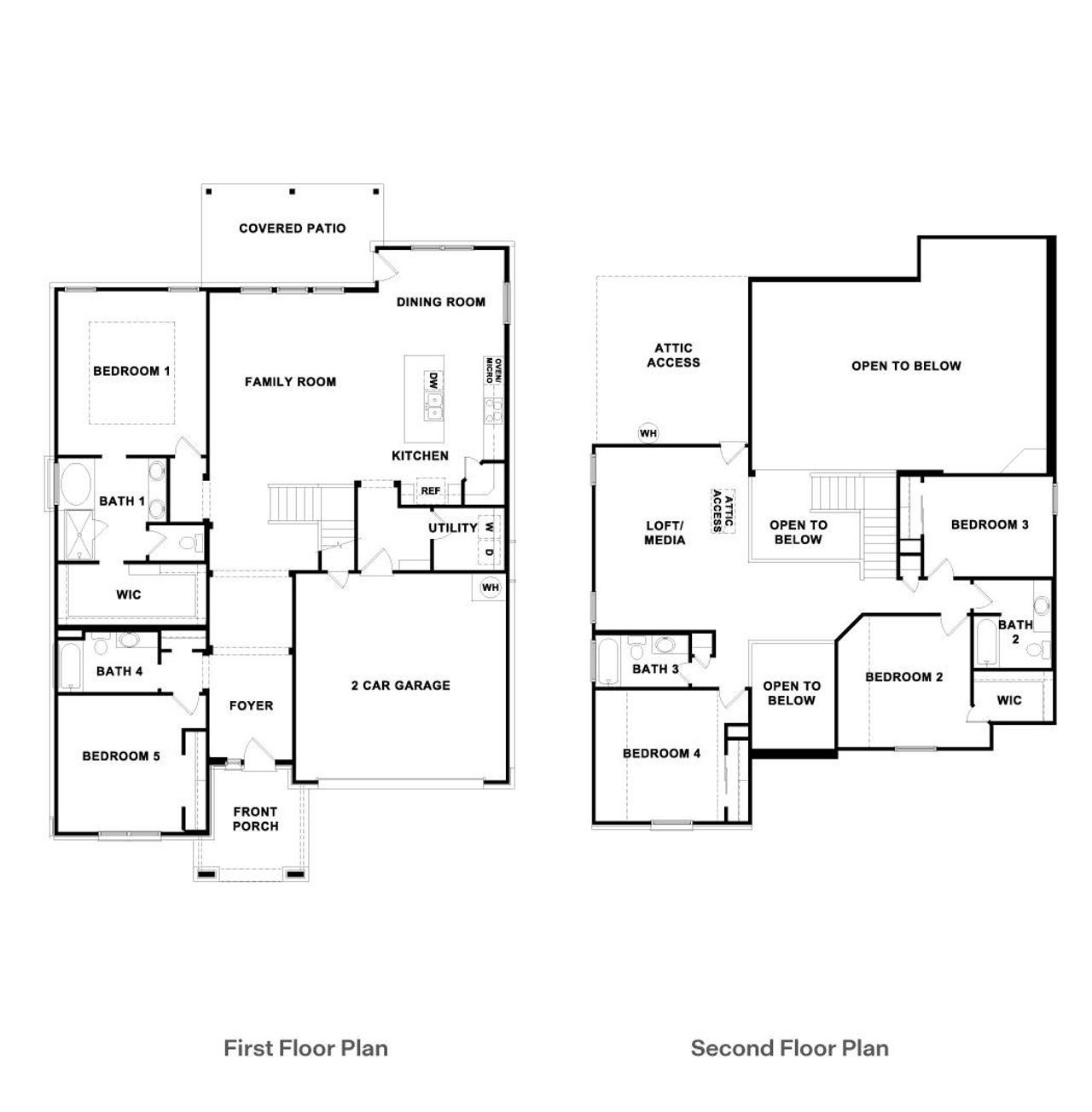 2D floor plan layout of this home in Rosenbusch Ranch, Leander, TX (Image 2).