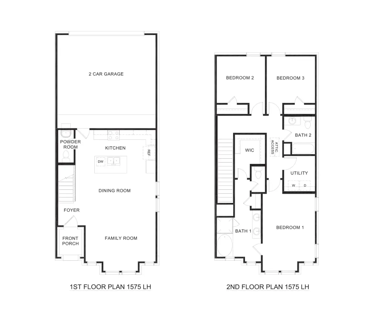 2D floor plan layout of this home in Westridge Townhomes, McKinney, TX (Image 2).