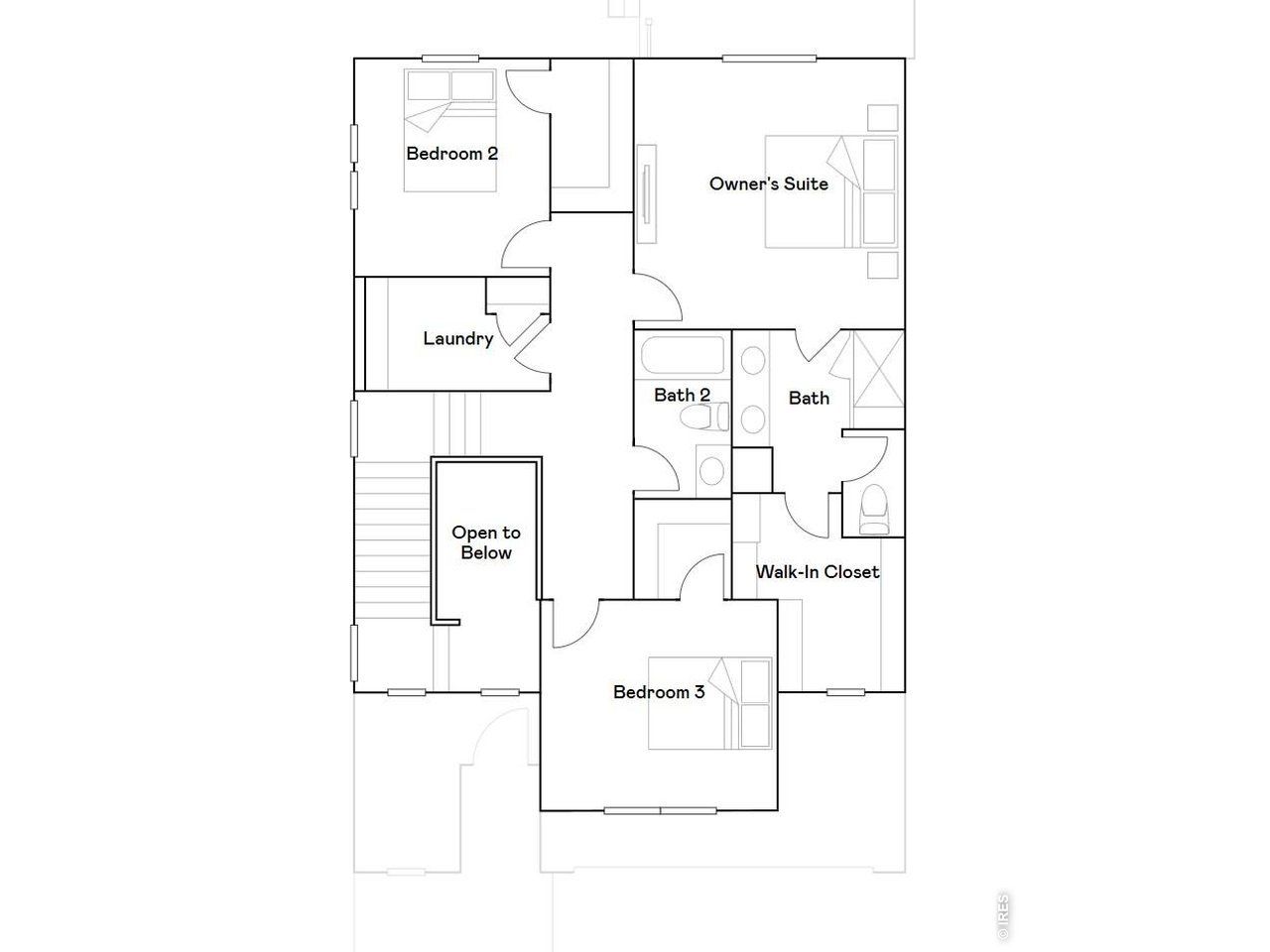 2D floor plan layout of this home in Timber Lark, Fort Collins, CO (Image 2).