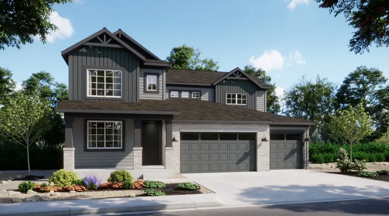 Representative exterior photo of a completed home built from the 5004 by Risewell Homes in Mead Crossing, Mead, CO (Image 2).