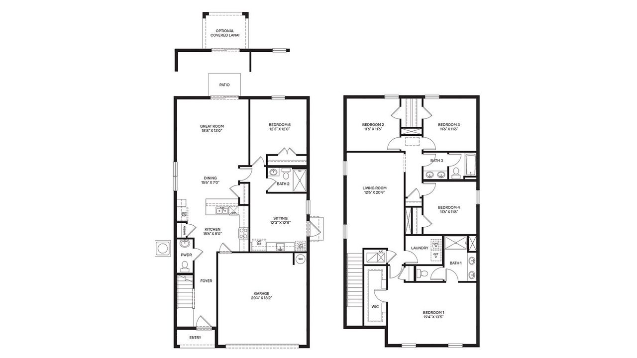 2D floor plan layout of this home in Wynnstone, Davenport, FL (Image 2).
