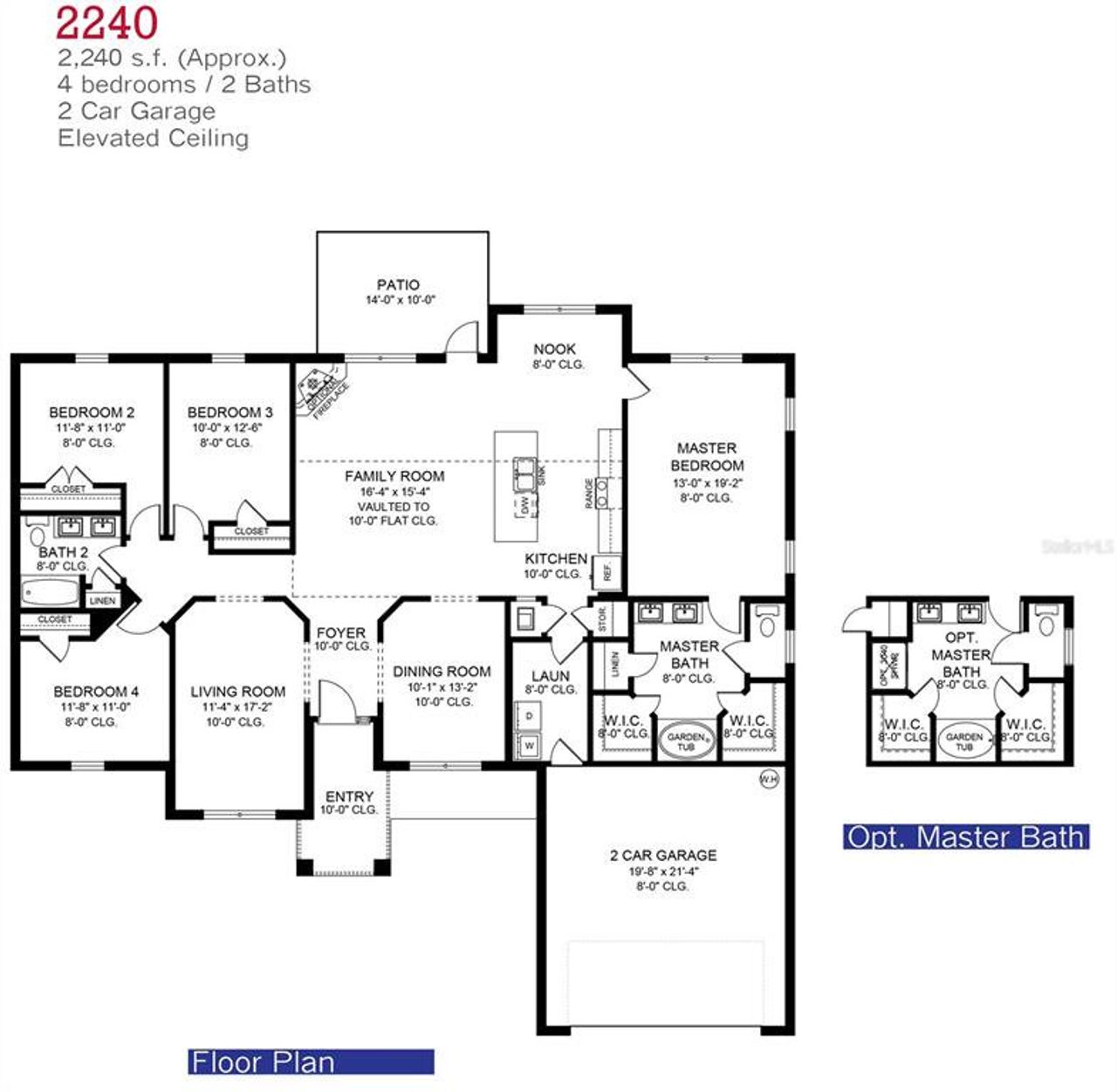 2D floor plan layout of this home in Royal Highlands, Weeki Wachee, FL (Image 2).