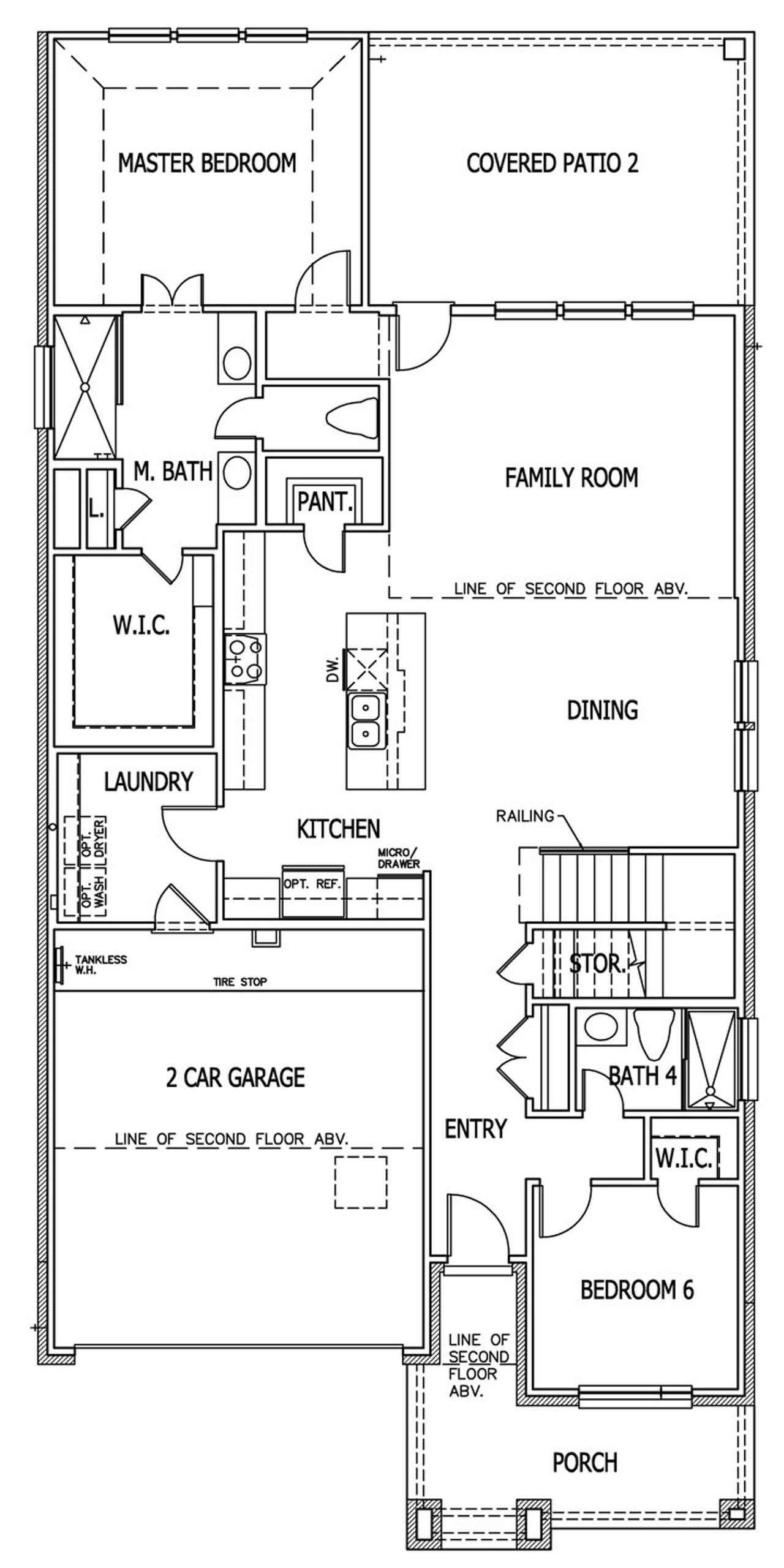 2D floor plan layout of this home in Santa Rita Ranch, Liberty Hill, TX (Image 2).