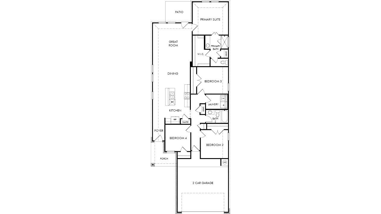 2D floor plan layout of this home in Pfennig Place, Pflugerville, TX (Image 2).