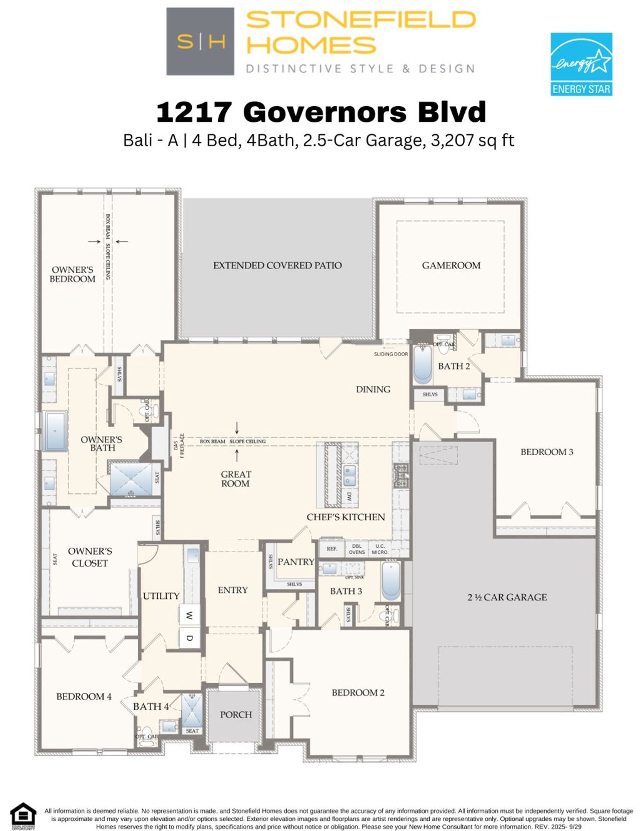 2D floor plan layout of this home in Heath Golf and Yacht: Elegante' Series, Forney, TX (Image 2).
