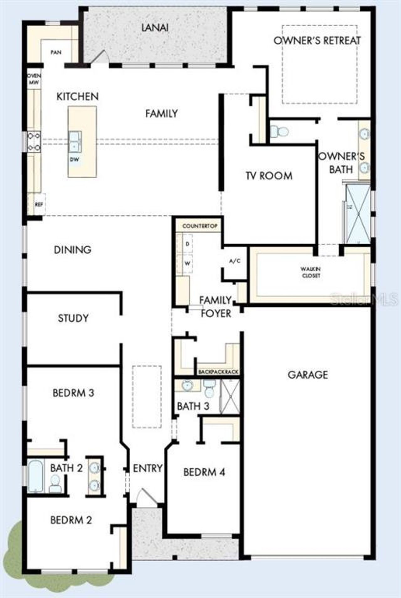 2D floor plan layout of this home in , Sarasota, FL (Image 2).