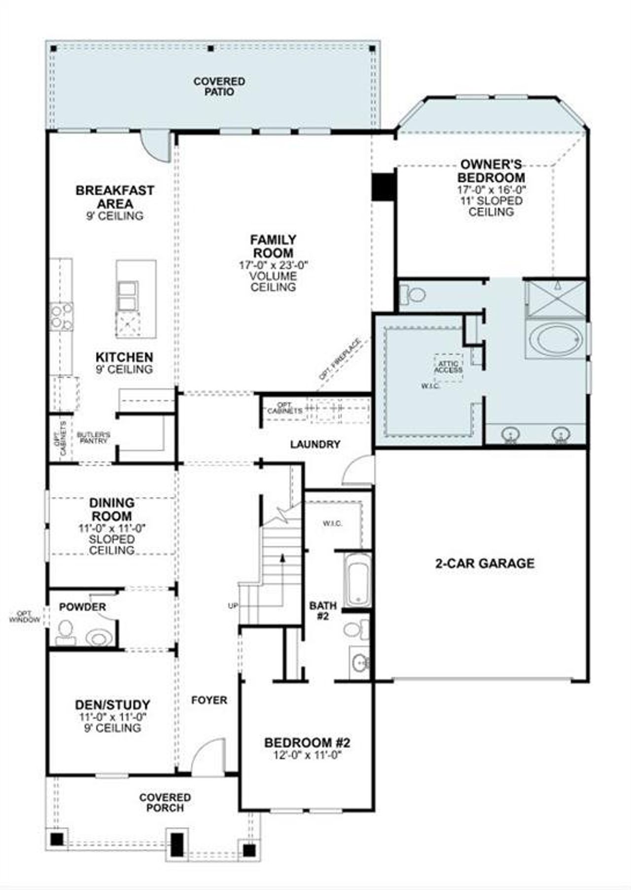 2D floor plan layout of this home in LaPrelle, Fort Worth, TX (Image 2).