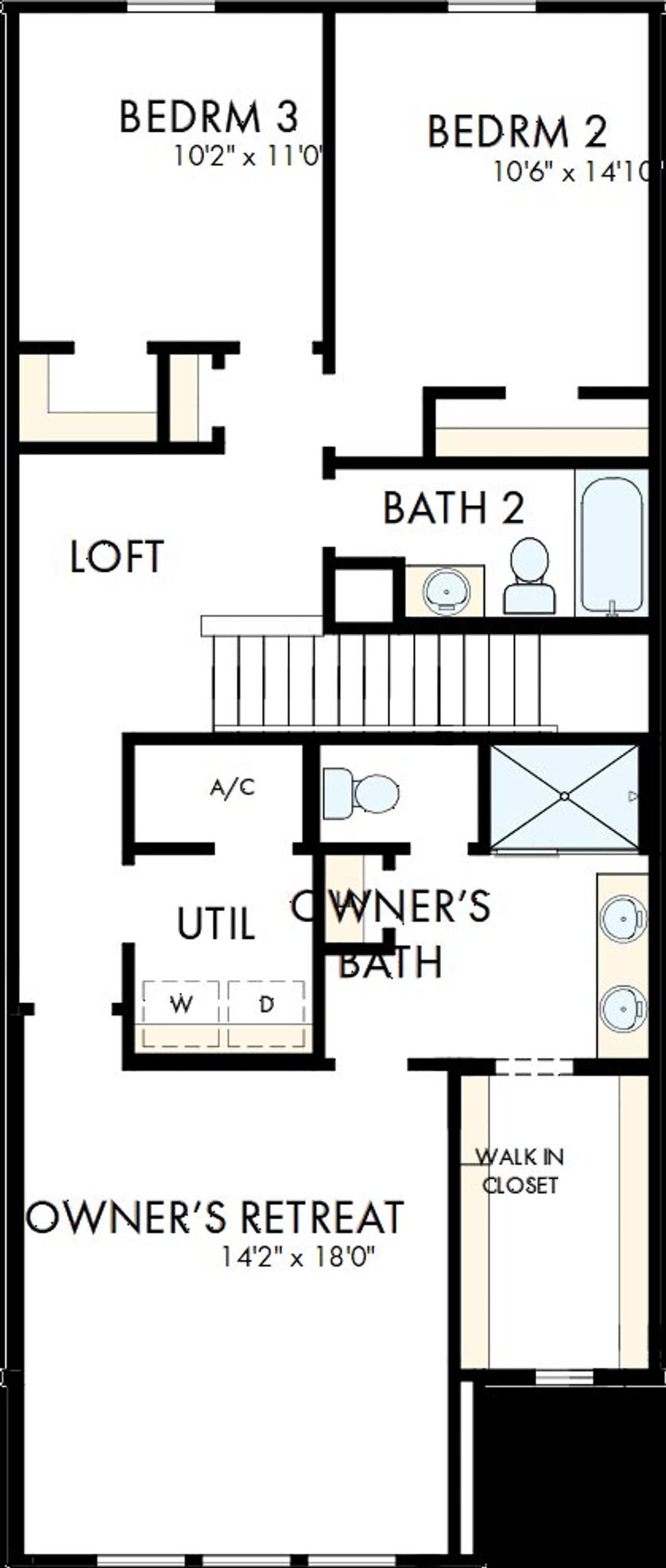 2D floor plan layout of this home in Palmeras at Crossprairie – The Palms Collection, St. Cloud, FL (Image 2).