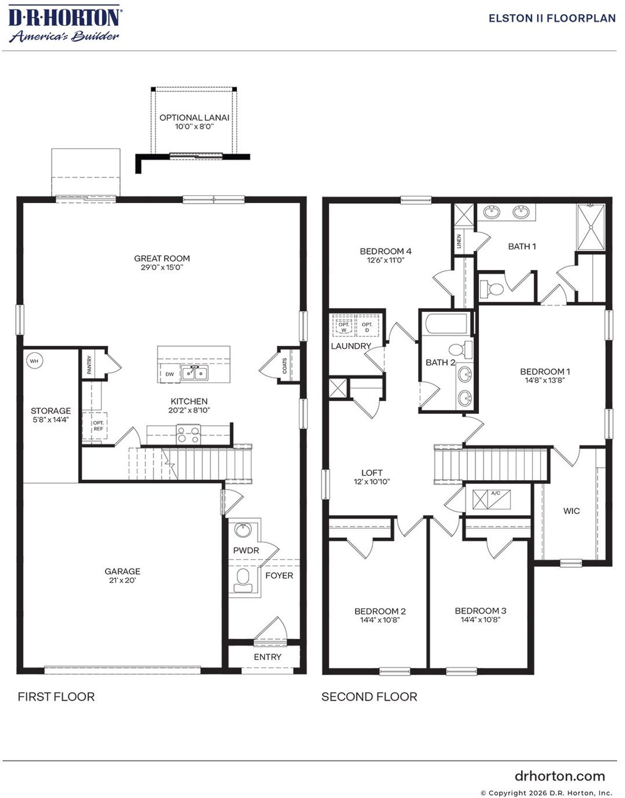 2D floor plan layout of this home in Venetian Grove, Vero Beach, FL (Image 2).