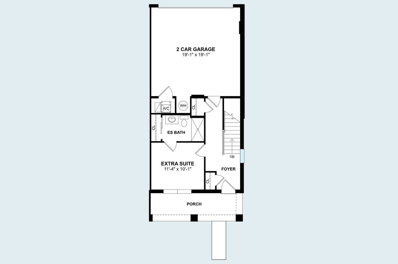 2D floor plan layout of this home in Townes at Northlake, Oviedo, FL (Image 2).