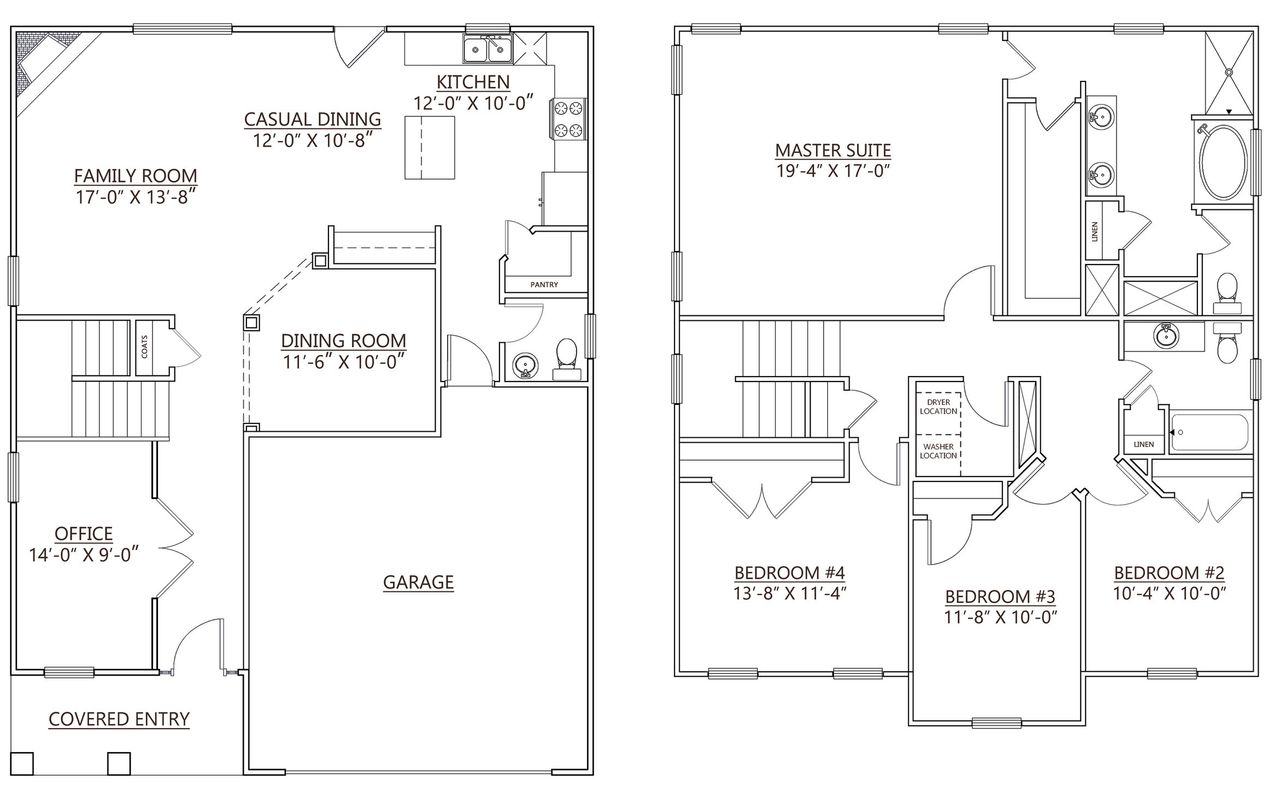 2D floor plan layout of this home in Briargate, Fountain Inn, SC (Image 2).