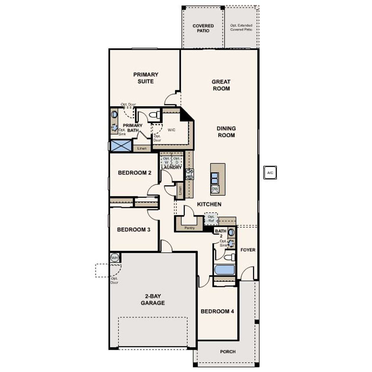 2D floor plan layout for the 3 by Century Communities in Village at Sundance, Buckeye, AZ (Image 2). 2D floor plan layout for the 3 by Century Communities in Village at Sundance, Buckeye, AZ (Image 2).