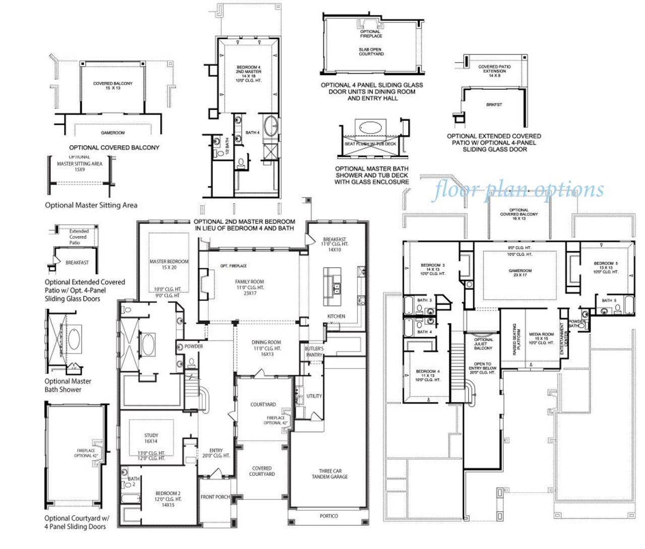2D floor plan layout for the Windsor 5124 by J. Patrick Homes in Jubilee 80′ Lots, Hockley, TX (Image 2).