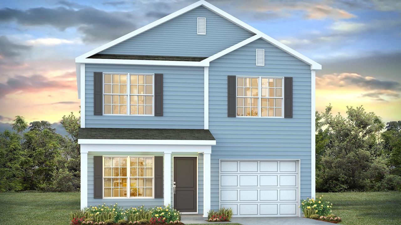 Representative exterior photo of a completed home built from the HARRISON by D.R. Horton in Hunter's Branch, Hopkins, SC (Image 2).