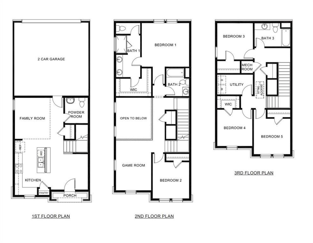 2D floor plan layout of this home in Mustang Square, Plano, TX (Image 2).