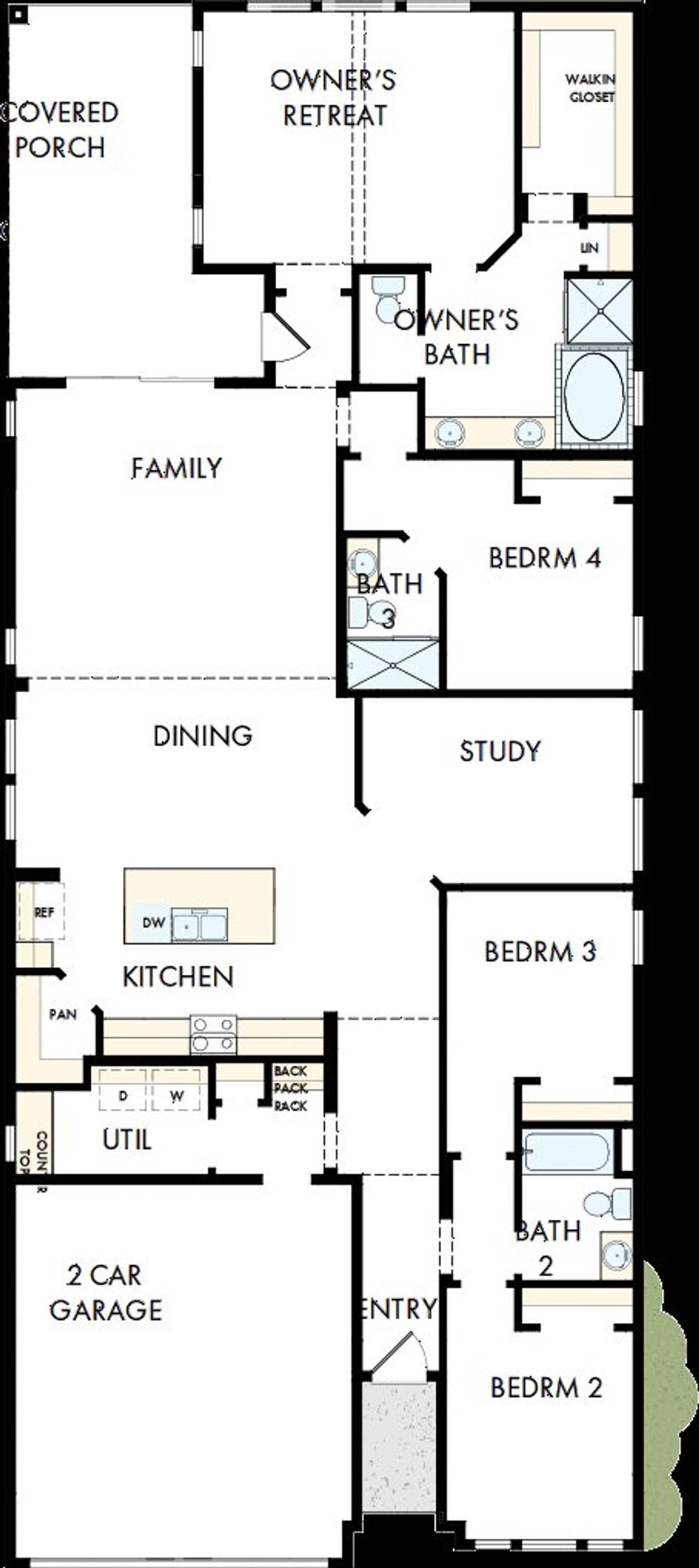 2D floor plan layout of this home in Elyson 45', Katy, TX (Image 2).
