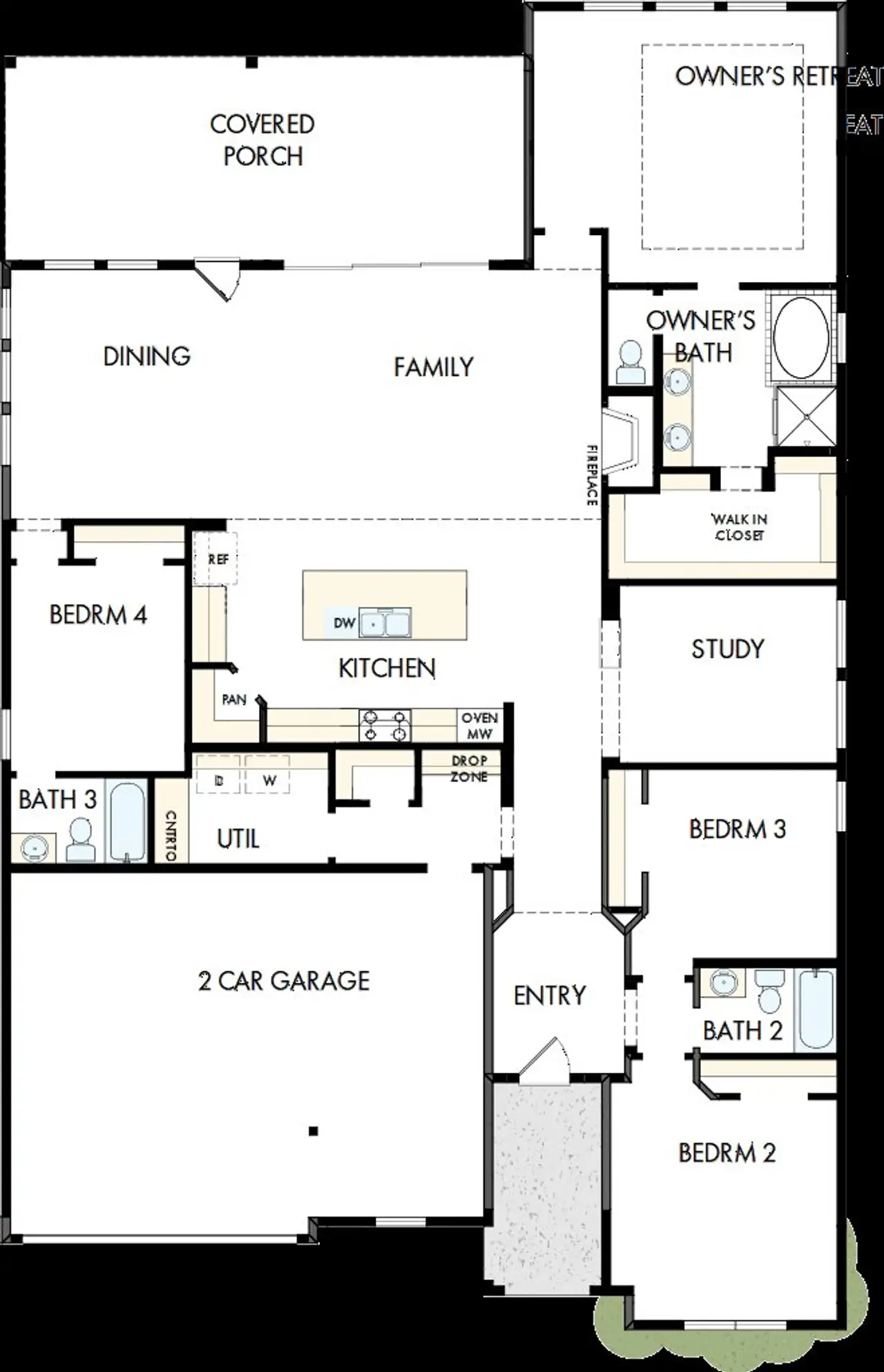 2D floor plan layout of this home in Redden Farms - Executive Series, Midlothian, TX (Image 2).